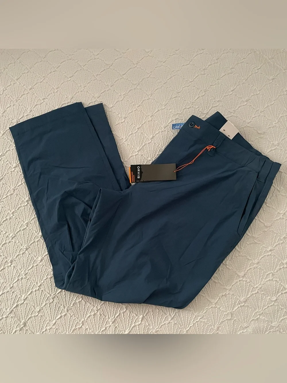 Orvis Blue Teal Men's Jackson QD Stretch Pants XXL/32 UPF 50 Outdoor Hiking